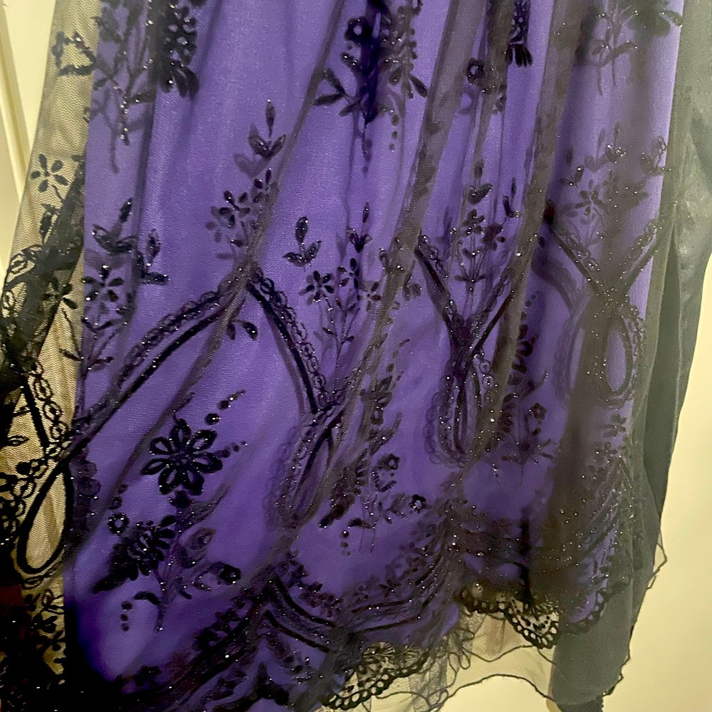 Black and dark purple dress.